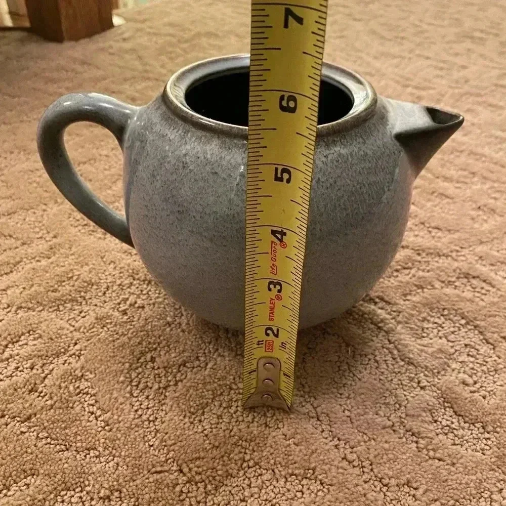 Crate & barrel jars France nuit teapot blue black stoneware tourres gris